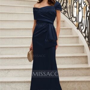 Missacc One Shoulder Navy Dress